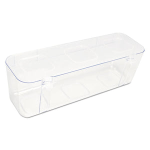 deflecto® wholesale. Stackable Caddy Organizer With S, M And L Containers, White Caddy, Clear Containers. HSD Wholesale: Janitorial Supplies, Breakroom Supplies, Office Supplies.