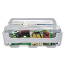 Load image into Gallery viewer, deflecto® wholesale. Stackable Caddy Organizer With S, M And L Containers, White Caddy, Clear Containers. HSD Wholesale: Janitorial Supplies, Breakroom Supplies, Office Supplies.