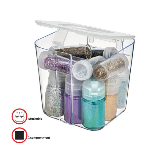 deflecto® wholesale. Stackable Caddy Organizer Containers, Small, Clear. HSD Wholesale: Janitorial Supplies, Breakroom Supplies, Office Supplies.