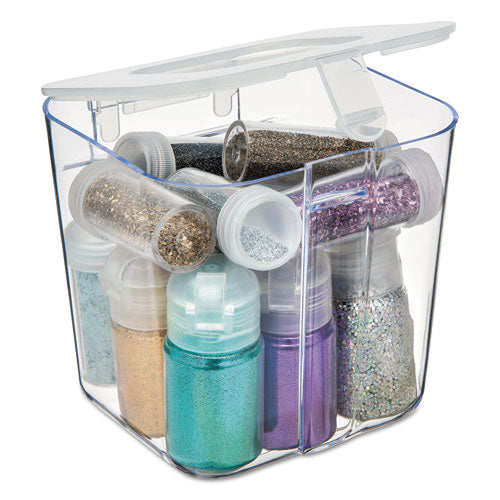 deflecto® wholesale. Stackable Caddy Organizer Containers, Small, Clear. HSD Wholesale: Janitorial Supplies, Breakroom Supplies, Office Supplies.