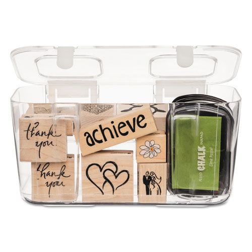 deflecto® wholesale. Stackable Caddy Organizer Containers, Medium, Clear. HSD Wholesale: Janitorial Supplies, Breakroom Supplies, Office Supplies.