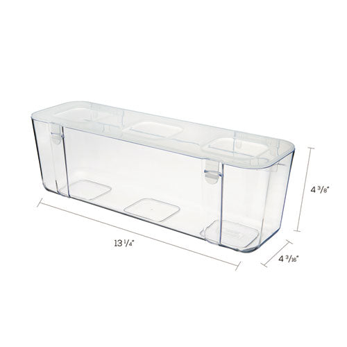 deflecto® wholesale. Stackable Caddy Organizer Containers, Large, Clear. HSD Wholesale: Janitorial Supplies, Breakroom Supplies, Office Supplies.