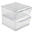 deflecto® wholesale. Stackable Cube Organizer, 2 Drawers, 6 X 7 1-8 X 6, Clear. HSD Wholesale: Janitorial Supplies, Breakroom Supplies, Office Supplies.