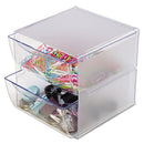 deflecto® wholesale. Stackable Cube Organizer, 2 Drawers, 6 X 7 1-8 X 6, Clear. HSD Wholesale: Janitorial Supplies, Breakroom Supplies, Office Supplies.