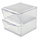 deflecto® wholesale. Stackable Cube Organizer, 2 Drawers, 6 X 7 1-8 X 6, Clear. HSD Wholesale: Janitorial Supplies, Breakroom Supplies, Office Supplies.