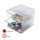deflecto® wholesale. Stackable Cube Organizer, 2 Drawers, 6 X 7 1-8 X 6, Clear. HSD Wholesale: Janitorial Supplies, Breakroom Supplies, Office Supplies.