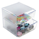 deflecto® wholesale. Stackable Cube Organizer, 2 Drawers, 6 X 7 1-8 X 6, Clear. HSD Wholesale: Janitorial Supplies, Breakroom Supplies, Office Supplies.