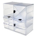 deflecto® wholesale. Stackable Cube Organizer, X Divider, 6 X 7 1-8 X 6, Clear. HSD Wholesale: Janitorial Supplies, Breakroom Supplies, Office Supplies.