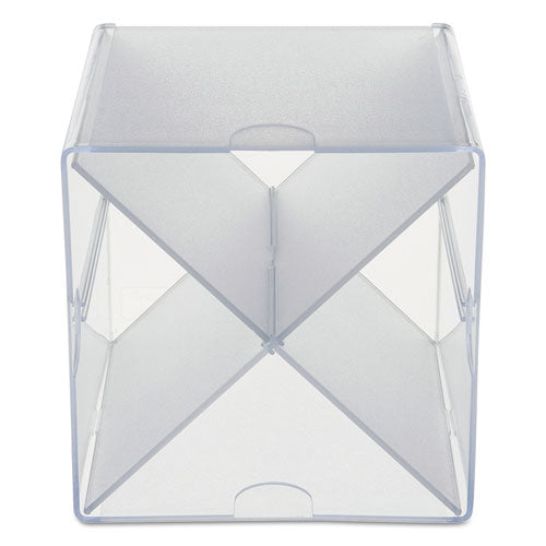 deflecto® wholesale. Stackable Cube Organizer, X Divider, 6 X 7 1-8 X 6, Clear. HSD Wholesale: Janitorial Supplies, Breakroom Supplies, Office Supplies.