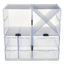 deflecto® wholesale. Stackable Cube Organizer, X Divider, 6 X 7 1-8 X 6, Clear. HSD Wholesale: Janitorial Supplies, Breakroom Supplies, Office Supplies.