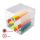 deflecto® wholesale. Stackable Cube Organizer, X Divider, 6 X 7 1-8 X 6, Clear. HSD Wholesale: Janitorial Supplies, Breakroom Supplies, Office Supplies.