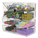 deflecto® wholesale. Stackable Cube Organizer, 4 Drawers, 6 X 7 1-8 X 6, Clear. HSD Wholesale: Janitorial Supplies, Breakroom Supplies, Office Supplies.