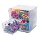 deflecto® wholesale. Stackable Cube Organizer, 4 Drawers, 6 X 7 1-8 X 6, Clear. HSD Wholesale: Janitorial Supplies, Breakroom Supplies, Office Supplies.