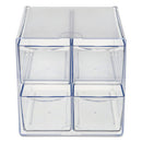 deflecto® wholesale. Stackable Cube Organizer, 4 Drawers, 6 X 7 1-8 X 6, Clear. HSD Wholesale: Janitorial Supplies, Breakroom Supplies, Office Supplies.