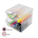 deflecto® wholesale. Stackable Cube Organizer, 4 Drawers, 6 X 7 1-8 X 6, Clear. HSD Wholesale: Janitorial Supplies, Breakroom Supplies, Office Supplies.