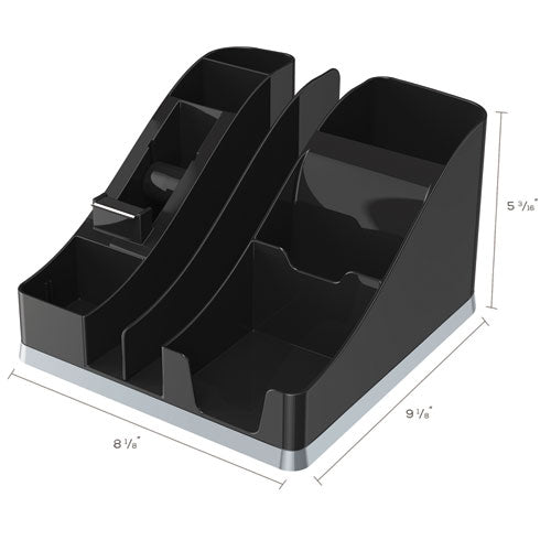 deflecto® wholesale. Silhouettes All-in-one Caddy, Black-silver. HSD Wholesale: Janitorial Supplies, Breakroom Supplies, Office Supplies.