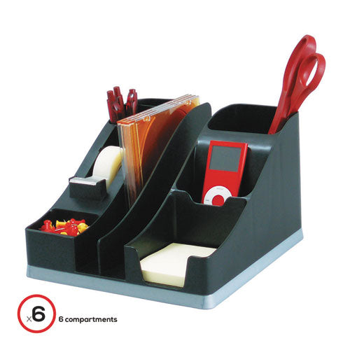 deflecto® wholesale. Silhouettes All-in-one Caddy, Black-silver. HSD Wholesale: Janitorial Supplies, Breakroom Supplies, Office Supplies.