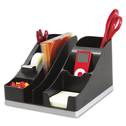 deflecto® wholesale. Silhouettes All-in-one Caddy, Black-silver. HSD Wholesale: Janitorial Supplies, Breakroom Supplies, Office Supplies.