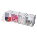 deflecto® wholesale. Tilt Bin Interlocking 4-bin Organizer, 4 5-8 X 4 7-8 X 5 1-2, White-clear. HSD Wholesale: Janitorial Supplies, Breakroom Supplies, Office Supplies.