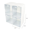 deflecto® wholesale. Tilt Bin Interlocking 4-bin Organizer, 4 5-8 X 4 7-8 X 5 1-2, White-clear. HSD Wholesale: Janitorial Supplies, Breakroom Supplies, Office Supplies.