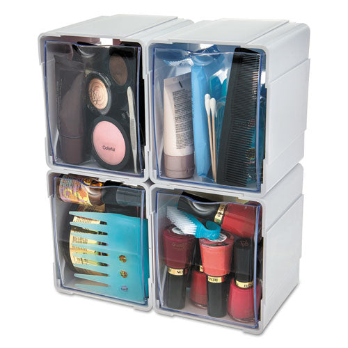 deflecto® wholesale. Tilt Bin Interlocking 4-bin Organizer, 4 5-8 X 4 7-8 X 5 1-2, White-clear. HSD Wholesale: Janitorial Supplies, Breakroom Supplies, Office Supplies.