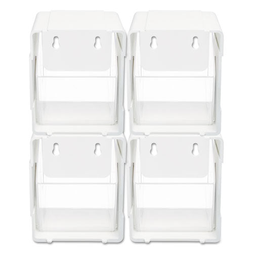 deflecto® wholesale. Tilt Bin Interlocking 4-bin Organizer, 4 5-8 X 4 7-8 X 5 1-2, White-clear. HSD Wholesale: Janitorial Supplies, Breakroom Supplies, Office Supplies.