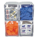 deflecto® wholesale. Tilt Bin Interlocking 4-bin Organizer, 4 5-8 X 4 7-8 X 5 1-2, White-clear. HSD Wholesale: Janitorial Supplies, Breakroom Supplies, Office Supplies.