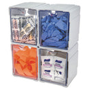 deflecto® wholesale. Tilt Bin Interlocking 4-bin Organizer, 4 5-8 X 4 7-8 X 5 1-2, White-clear. HSD Wholesale: Janitorial Supplies, Breakroom Supplies, Office Supplies.