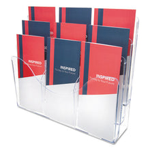 Load image into Gallery viewer, deflecto® wholesale. 3-tier Document Organizer W-6 Removable Dividers, 14w X 3.5d X 11.5h, Clear. HSD Wholesale: Janitorial Supplies, Breakroom Supplies, Office Supplies.