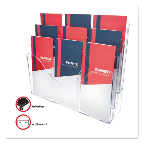 deflecto® wholesale. 3-tier Document Organizer W-6 Removable Dividers, 14w X 3.5d X 11.5h, Clear. HSD Wholesale: Janitorial Supplies, Breakroom Supplies, Office Supplies.