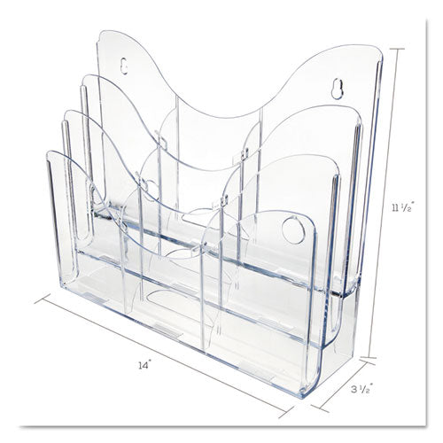 deflecto® wholesale. 3-tier Document Organizer W-6 Removable Dividers, 14w X 3.5d X 11.5h, Clear. HSD Wholesale: Janitorial Supplies, Breakroom Supplies, Office Supplies.