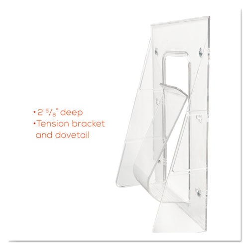 deflecto® wholesale. Stand-tall Wall-mount Literature Rack, Magazine, 9.13w X 3.25d X 11.88h, Clear. HSD Wholesale: Janitorial Supplies, Breakroom Supplies, Office Supplies.