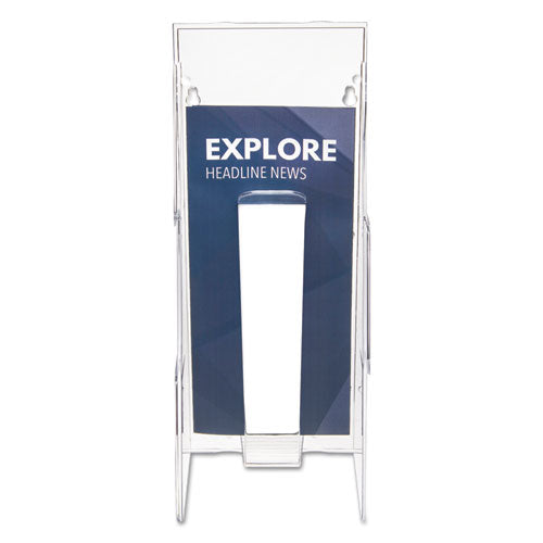 deflecto® wholesale. Stand-tall Wall-mount Literature Rack, Leaflet, 4.56w X 3.25d X 11.88h, Clear. HSD Wholesale: Janitorial Supplies, Breakroom Supplies, Office Supplies.