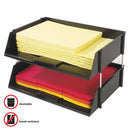 deflecto® wholesale. Industrial Tray Side-load Stacking Tray Set, 2 Sections, Letter To Legal Size Files, 16.38" X 11.13" X 3.5", Black, 2-pack. HSD Wholesale: Janitorial Supplies, Breakroom Supplies, Office Supplies.
