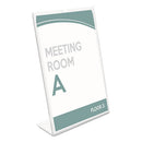 deflecto® wholesale. Superior Image Slanted Sign Holder, Portrait, 8 1-2 X 11 Insert, Clear. HSD Wholesale: Janitorial Supplies, Breakroom Supplies, Office Supplies.