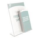 deflecto® wholesale. Superior Image Slanted Sign Holder With Front Pocket, 9w X 4.5d X 10.75h, Clear. HSD Wholesale: Janitorial Supplies, Breakroom Supplies, Office Supplies.