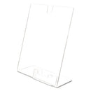 deflecto® wholesale. Superior Image Slanted Sign Holder With Business Card Holder, 8.5w X 4.5d X 11h, Clear. HSD Wholesale: Janitorial Supplies, Breakroom Supplies, Office Supplies.