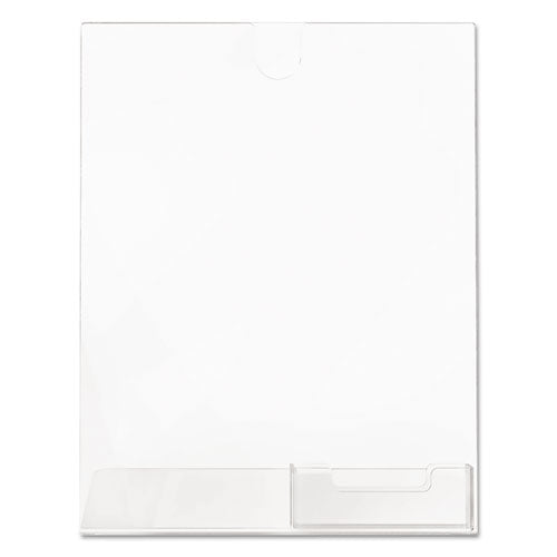 deflecto® wholesale. Superior Image Slanted Sign Holder With Business Card Holder, 8.5w X 4.5d X 11h, Clear. HSD Wholesale: Janitorial Supplies, Breakroom Supplies, Office Supplies.