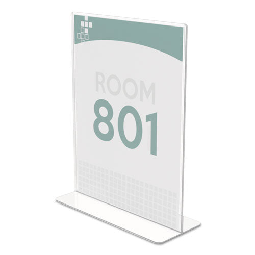 deflecto® wholesale. Superior Image Double Sided Sign Holder, 8 1-2 X 11 Insert, Clear. HSD Wholesale: Janitorial Supplies, Breakroom Supplies, Office Supplies.