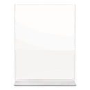 deflecto® wholesale. Superior Image Double Sided Sign Holder, 8 1-2 X 11 Insert, Clear. HSD Wholesale: Janitorial Supplies, Breakroom Supplies, Office Supplies.