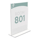 deflecto® wholesale. Superior Image Double Sided Sign Holder, 8 1-2 X 11 Insert, Clear. HSD Wholesale: Janitorial Supplies, Breakroom Supplies, Office Supplies.