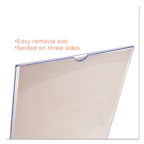 deflecto® wholesale. Superior Image Double Sided Sign Holder, 8 1-2 X 11 Insert, Clear. HSD Wholesale: Janitorial Supplies, Breakroom Supplies, Office Supplies.