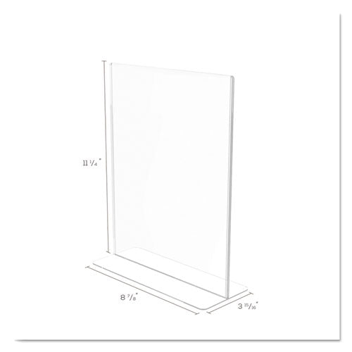 deflecto® wholesale. Superior Image Double Sided Sign Holder, 8 1-2 X 11 Insert, Clear. HSD Wholesale: Janitorial Supplies, Breakroom Supplies, Office Supplies.