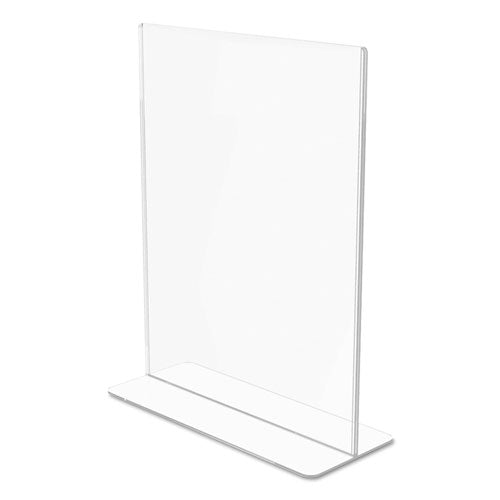 deflecto® wholesale. Superior Image Double Sided Sign Holder, 8 1-2 X 11 Insert, Clear. HSD Wholesale: Janitorial Supplies, Breakroom Supplies, Office Supplies.