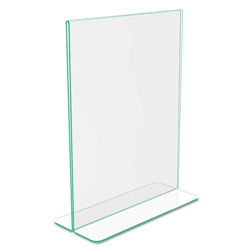 deflecto® wholesale. Superior Image Premium Green Edge Sign Holders, 8 1-2 X 11 Insert, Clear-green. HSD Wholesale: Janitorial Supplies, Breakroom Supplies, Office Supplies.