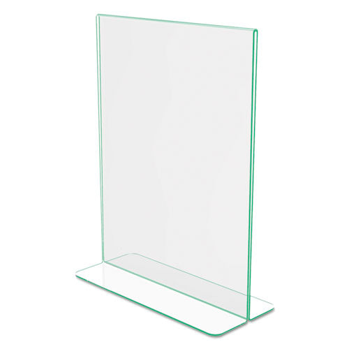 deflecto® wholesale. Superior Image Premium Green Edge Sign Holders, 8 1-2 X 11 Insert, Clear-green. HSD Wholesale: Janitorial Supplies, Breakroom Supplies, Office Supplies.