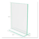 deflecto® wholesale. Superior Image Premium Green Edge Sign Holders, 8 1-2 X 11 Insert, Clear-green. HSD Wholesale: Janitorial Supplies, Breakroom Supplies, Office Supplies.