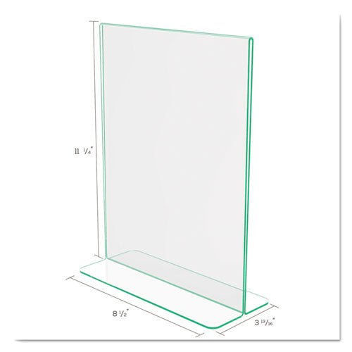 deflecto® wholesale. Superior Image Premium Green Edge Sign Holders, 8 1-2 X 11 Insert, Clear-green. HSD Wholesale: Janitorial Supplies, Breakroom Supplies, Office Supplies.