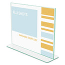 deflecto® wholesale. Superior Image Premium Green Edge Sign Holders, 11 X 8 1-2 Insert, Clear-green. HSD Wholesale: Janitorial Supplies, Breakroom Supplies, Office Supplies.