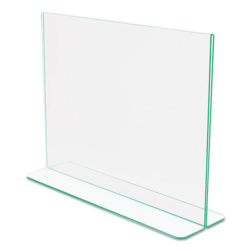 deflecto® wholesale. Superior Image Premium Green Edge Sign Holders, 11 X 8 1-2 Insert, Clear-green. HSD Wholesale: Janitorial Supplies, Breakroom Supplies, Office Supplies.